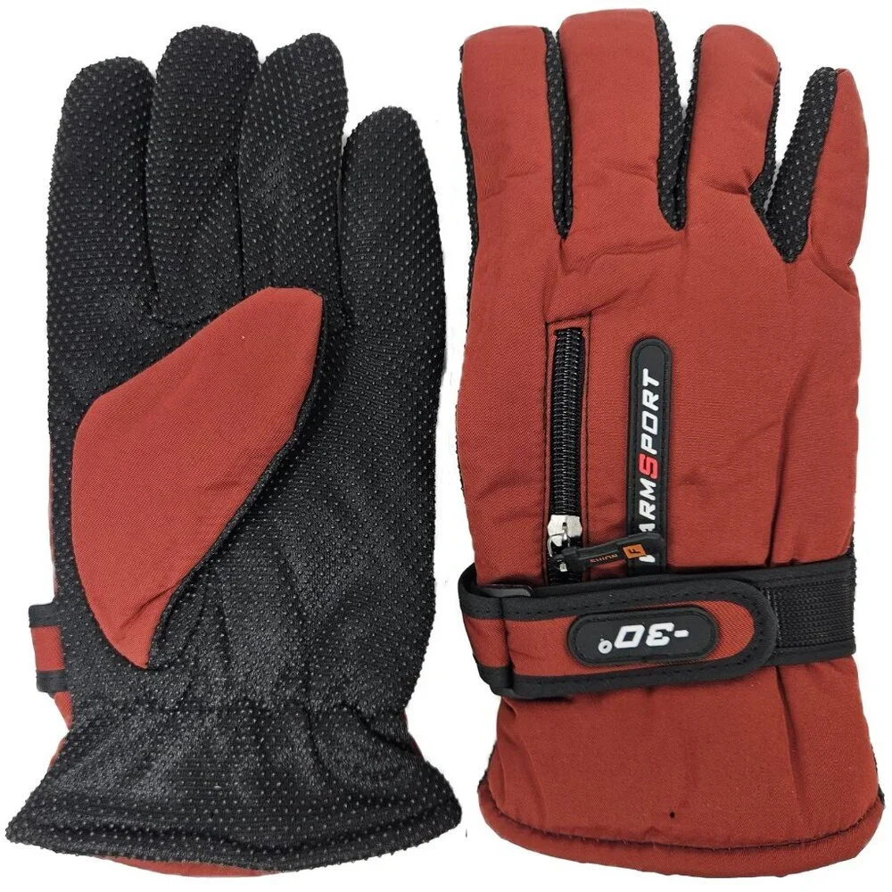 Women's Felt Lined Ski Winter Gloves, Multiple Colors, One Size 10
